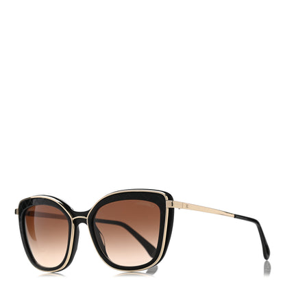 Chanel Acetate Quilted Metal Butterfly Sunglasses 4238-A Black 1 of 8