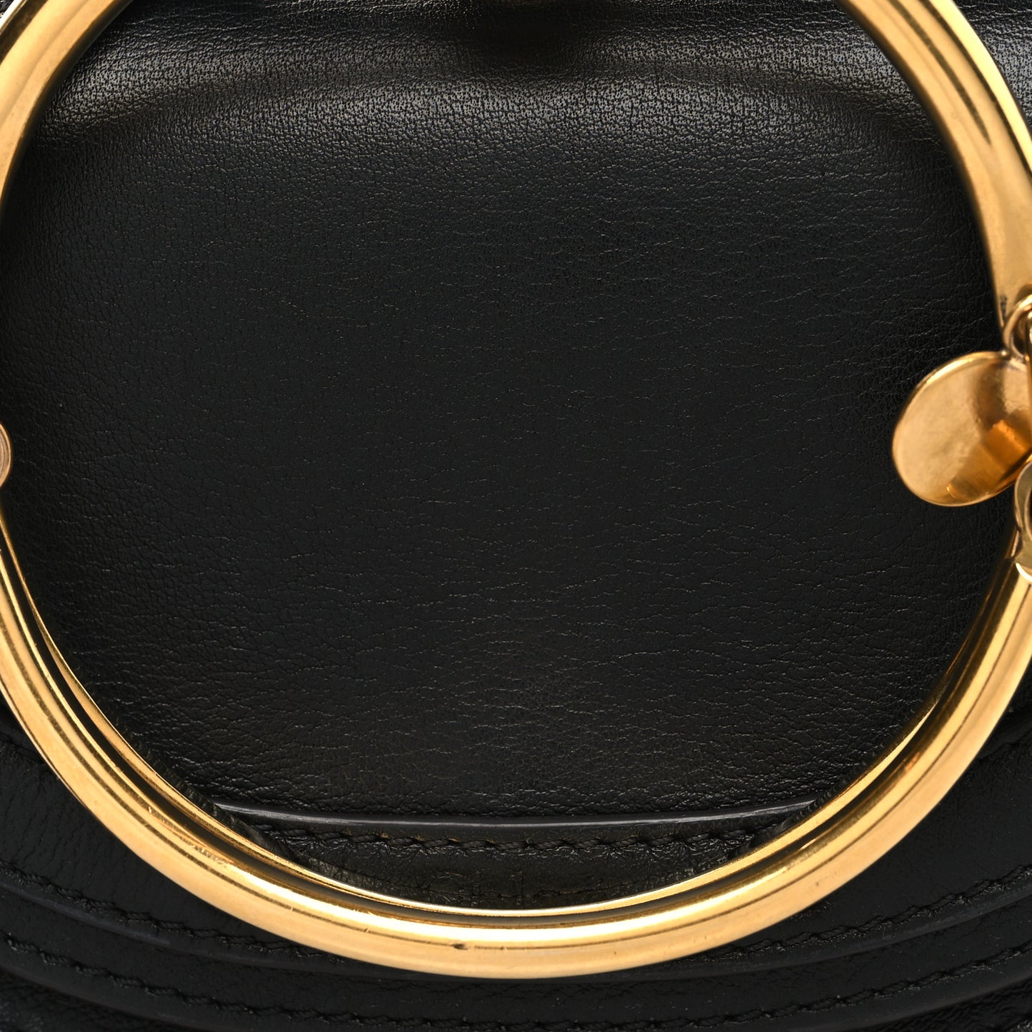 Calfskin Small Nile Bracelet Minaudiere Bag Black