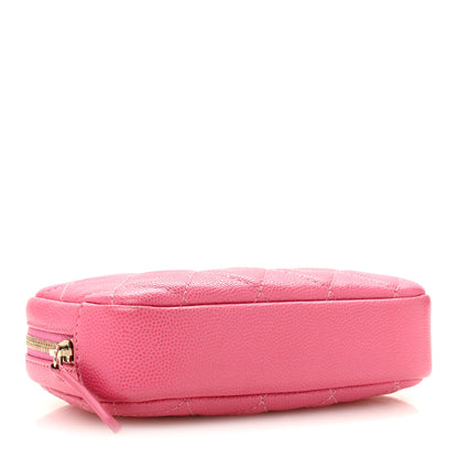 Chanel Caviar Quilted Small Curvy Pouch Cosmetic Case Pink 4 of 8