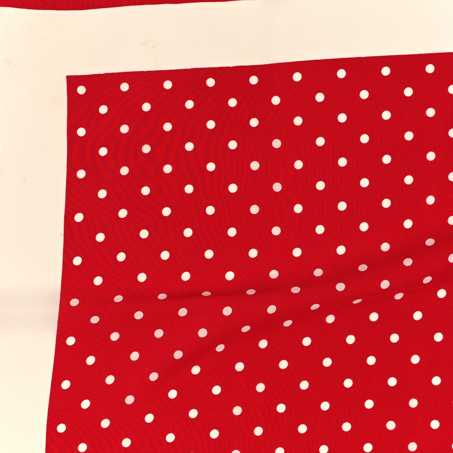 Silk Logo Ribbon Square Scarf Red White