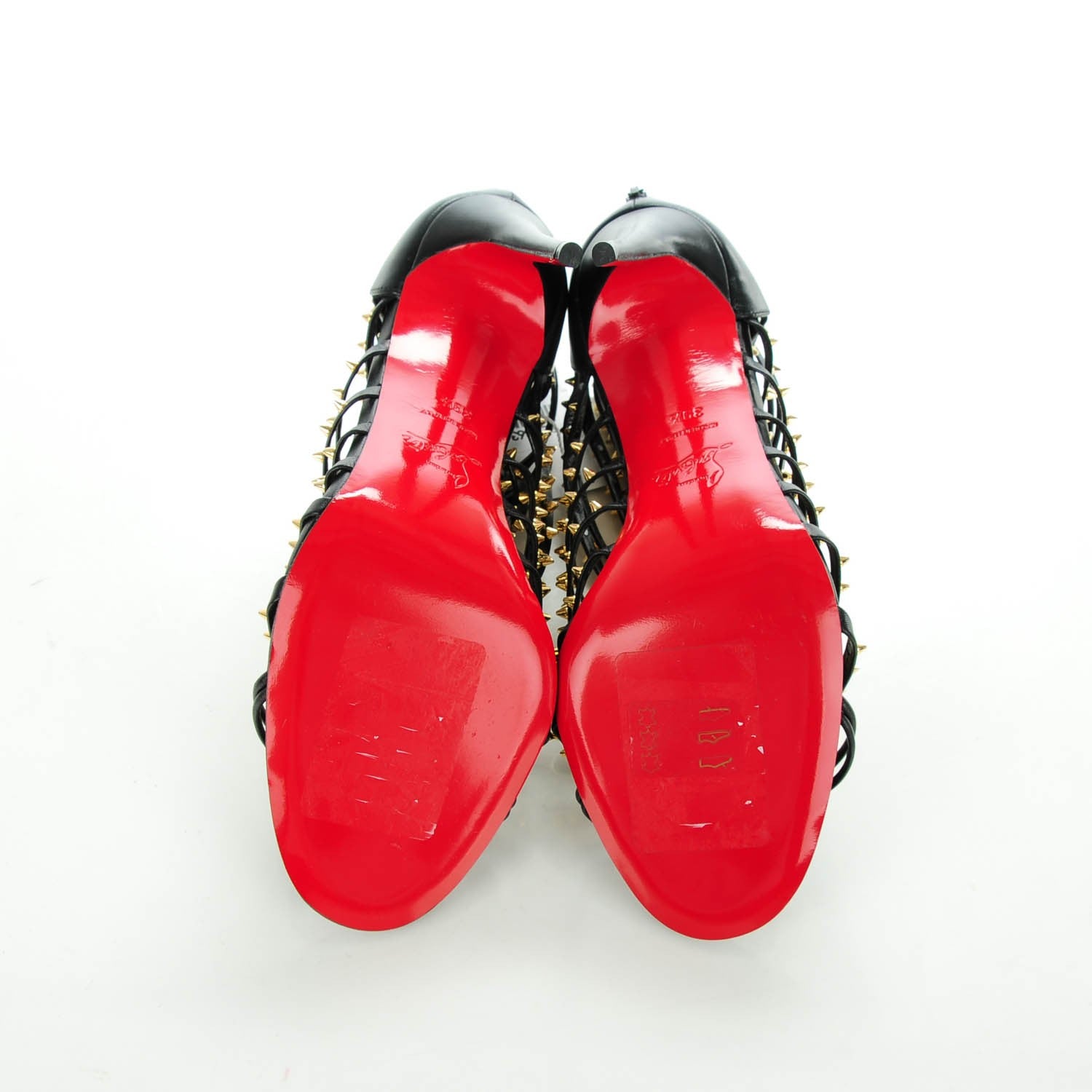 Christian Louboutin Kid Millaclou 100 Cage Sandals 39.5 Black 7 of 8
