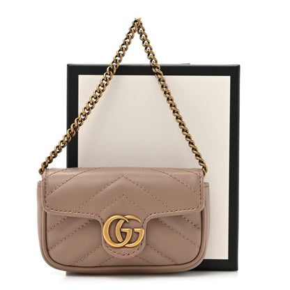 Gucci Calfskin Matelasse Heart GG Marmont 2.0 Coin Purse On A Chain Porcelain Rose 10 of 10