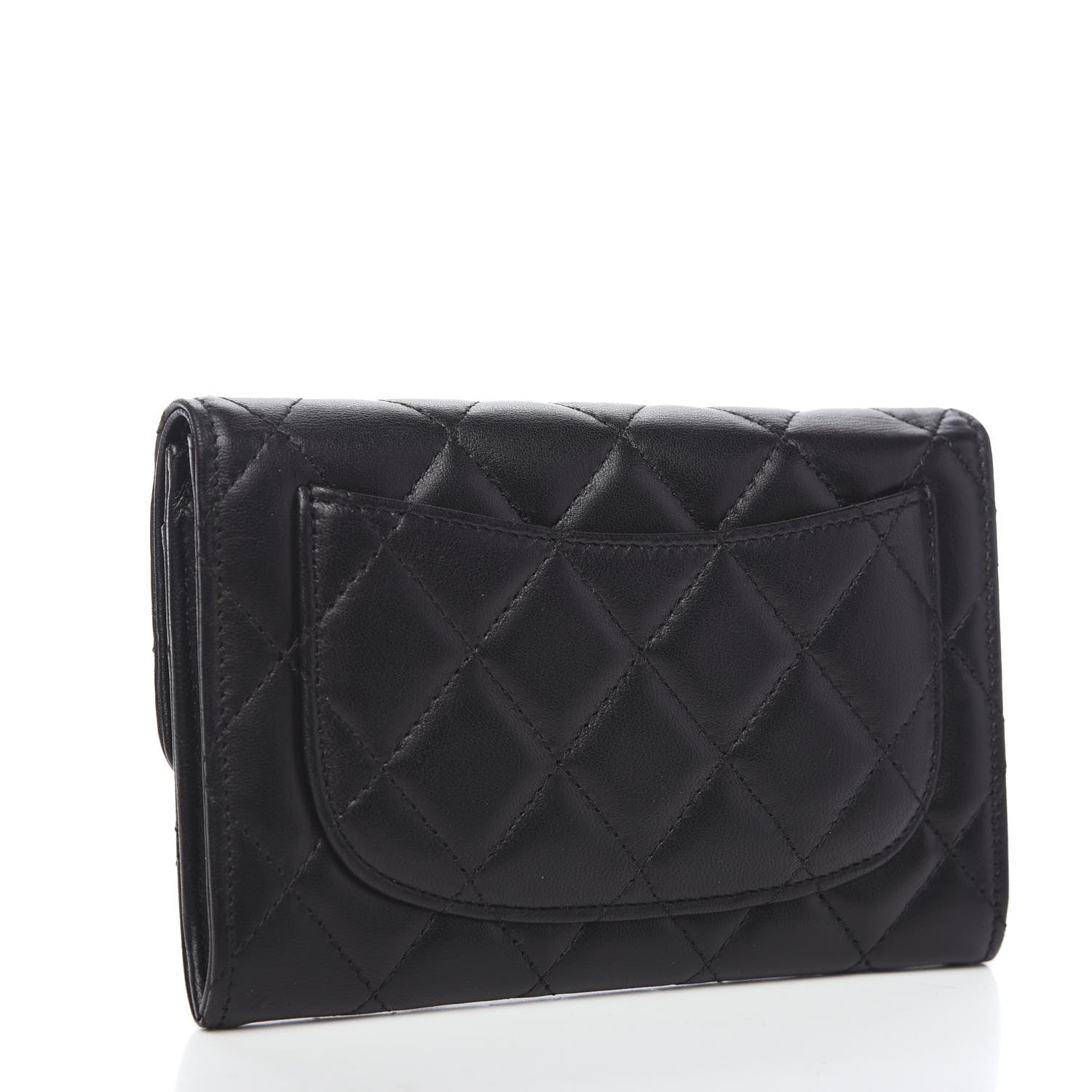 Chanel Lambskin Quilted Small Flap Wallet Black 2 of 7