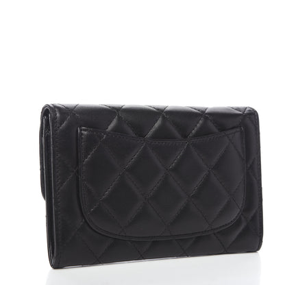 Chanel Lambskin Quilted Small Flap Wallet Black 2 of 7