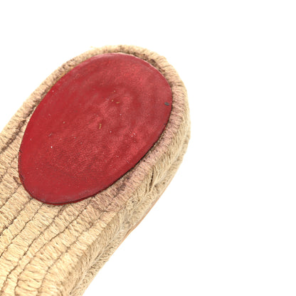 Gucci Nappa Matelasse GG Marmont Espadrille Slide Sandals 35 Hibiscus Red 10 of 12