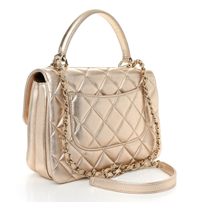 Chanel Metallic Lambskin Quilted Small Trendy CC Flap Dual Handle Bag Gold 3 of 12