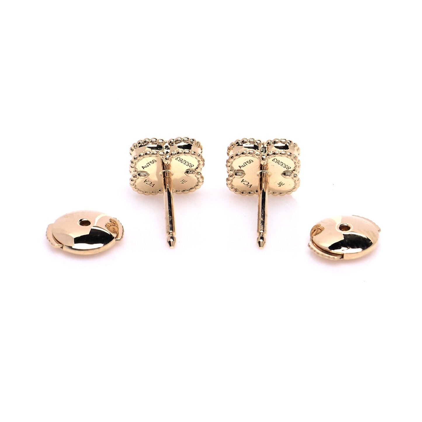 18K Yellow Gold Black Onyx Sweet Alhambra Earrings