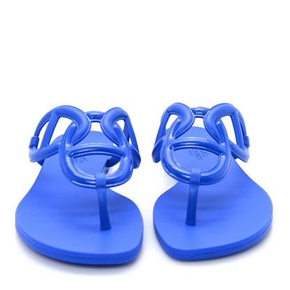 Hermes Rubber Womens Egerie Sandals 38 Bleu Outremer 3 of 10