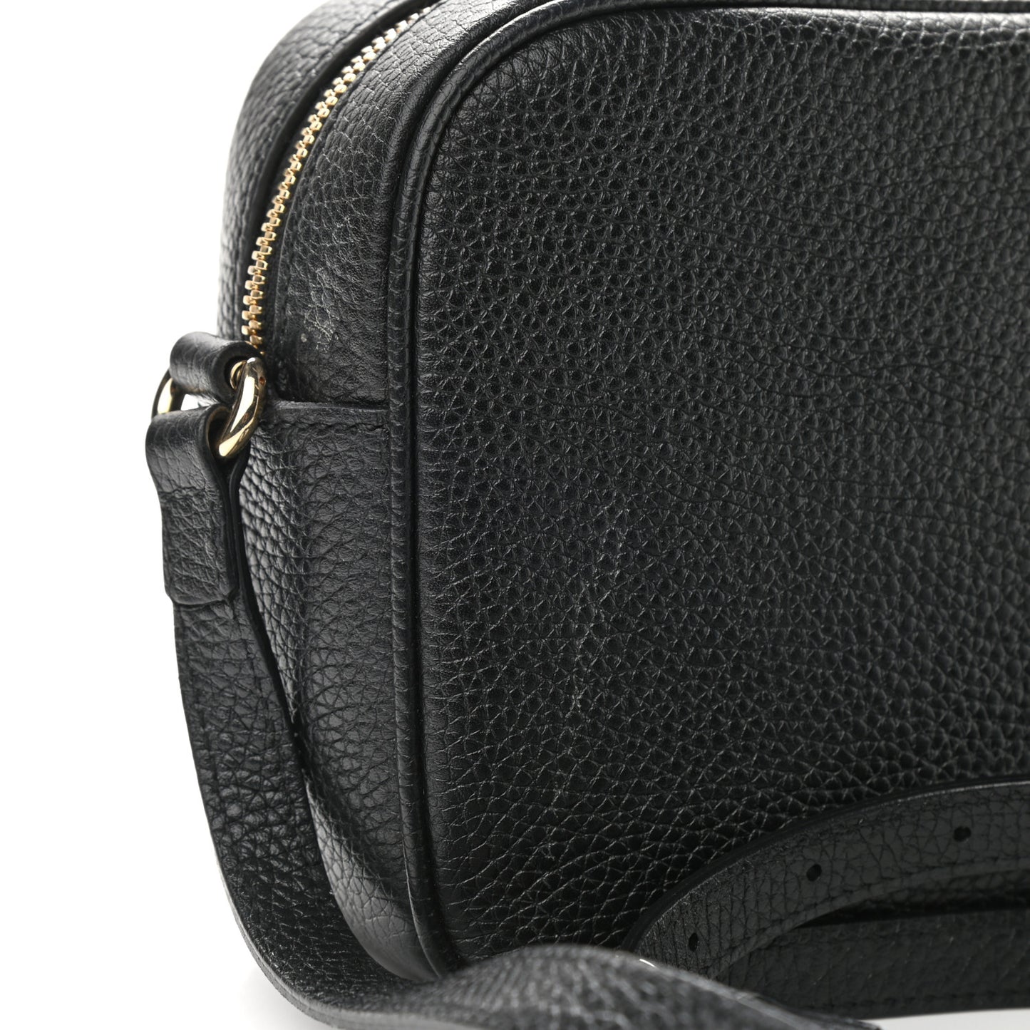 Pebbled Calfskin Small Soho Disco Bag Black