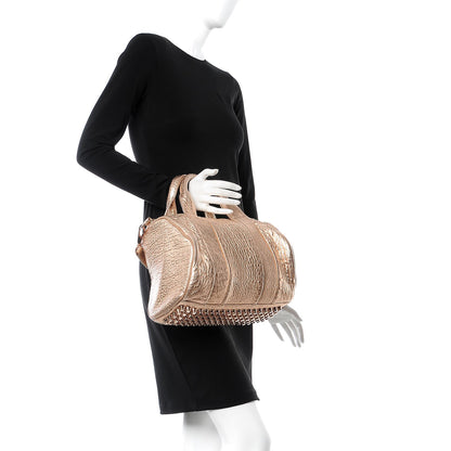 Alexander Wang Metallic Pebbled Lambskin Rocco Rose Gold Hardware 2 of 7