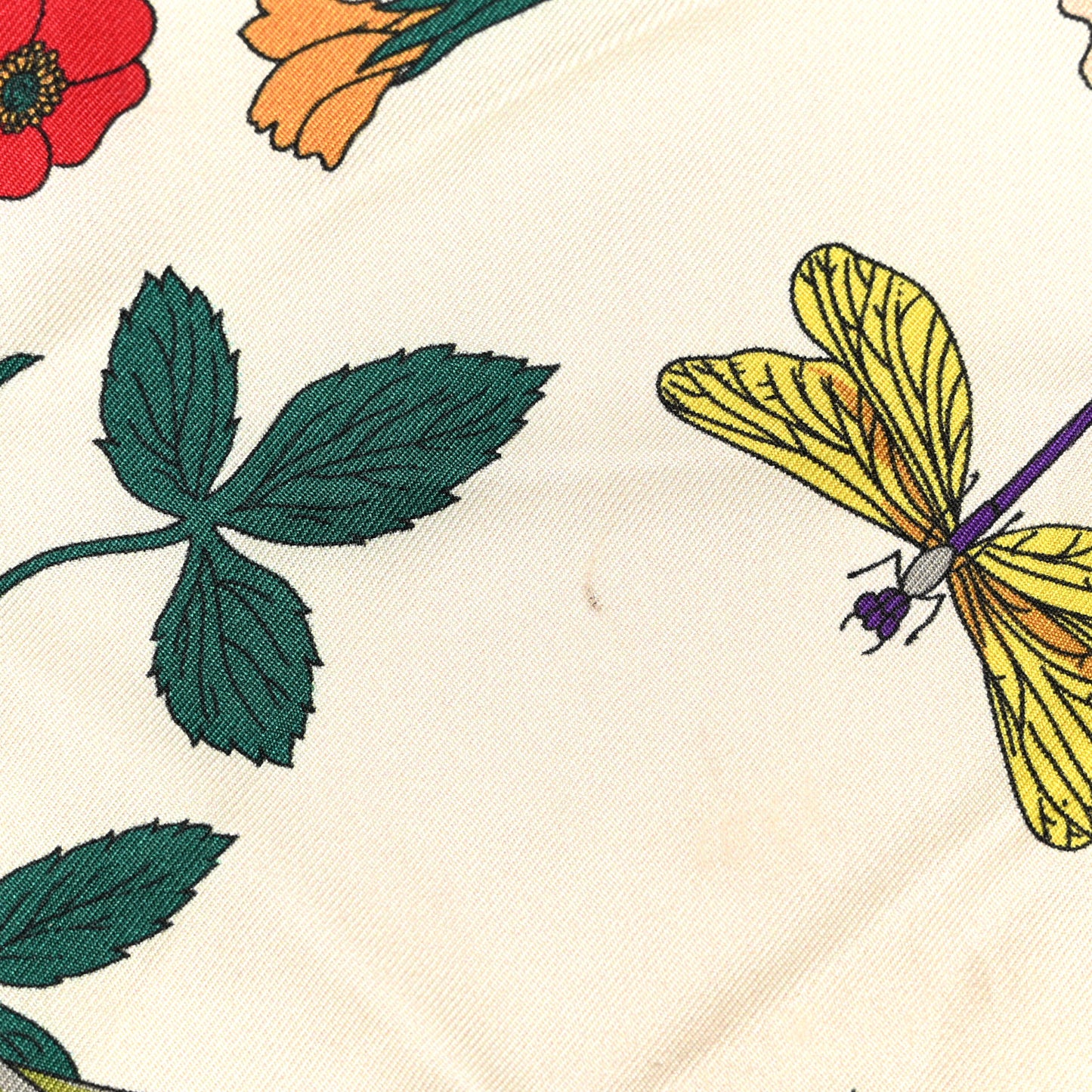 Silk Flora Gothic Square Scarf Ivory Red