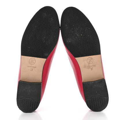 Chanel Lambskin Grosgrain Pearl CC Bow Ballerina Cap Toe Flats 37 Pink Black 5 of 14