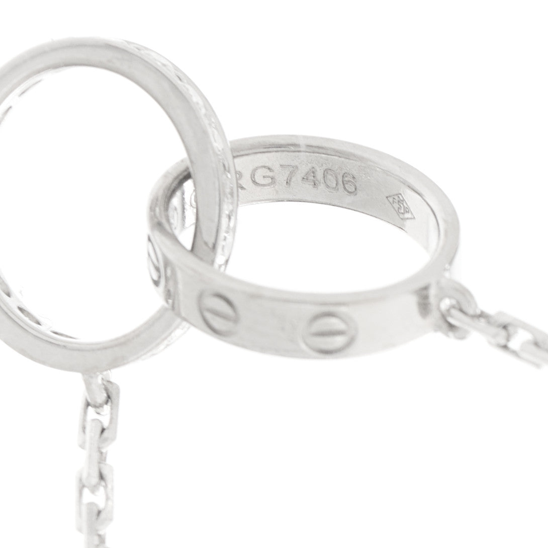 18K White Gold Diamond Interlocking LOVE Necklace
