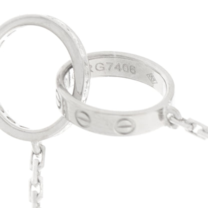 Cartier 18K White Gold Diamond Interlocking LOVE Necklace 6 of 10