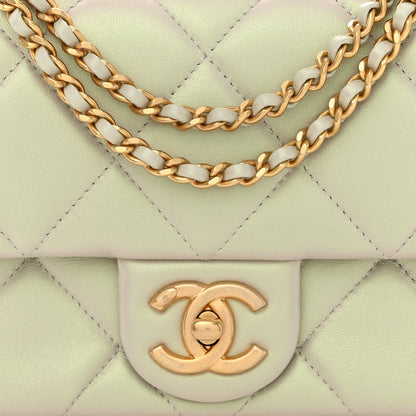 Chanel Pearly Lambskin Quilted Pearl Small Flap Light Grey 8 of 12