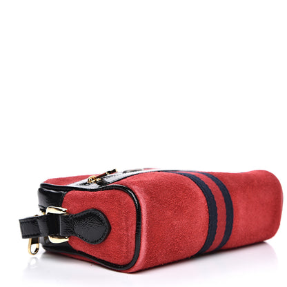 Gucci Suede Patent Web Mini Ophidia Shoulder Bag Red 4 of 11