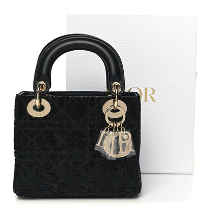 Christian Dior Lambskin Beaded Mini Lady Dior Black 11 of 11