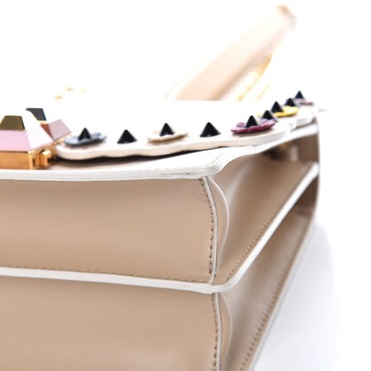 Fendi Calfskin Scalloped Studded Flower Small Kan I Shoulder Bag Amido Multicolor 10 of 13