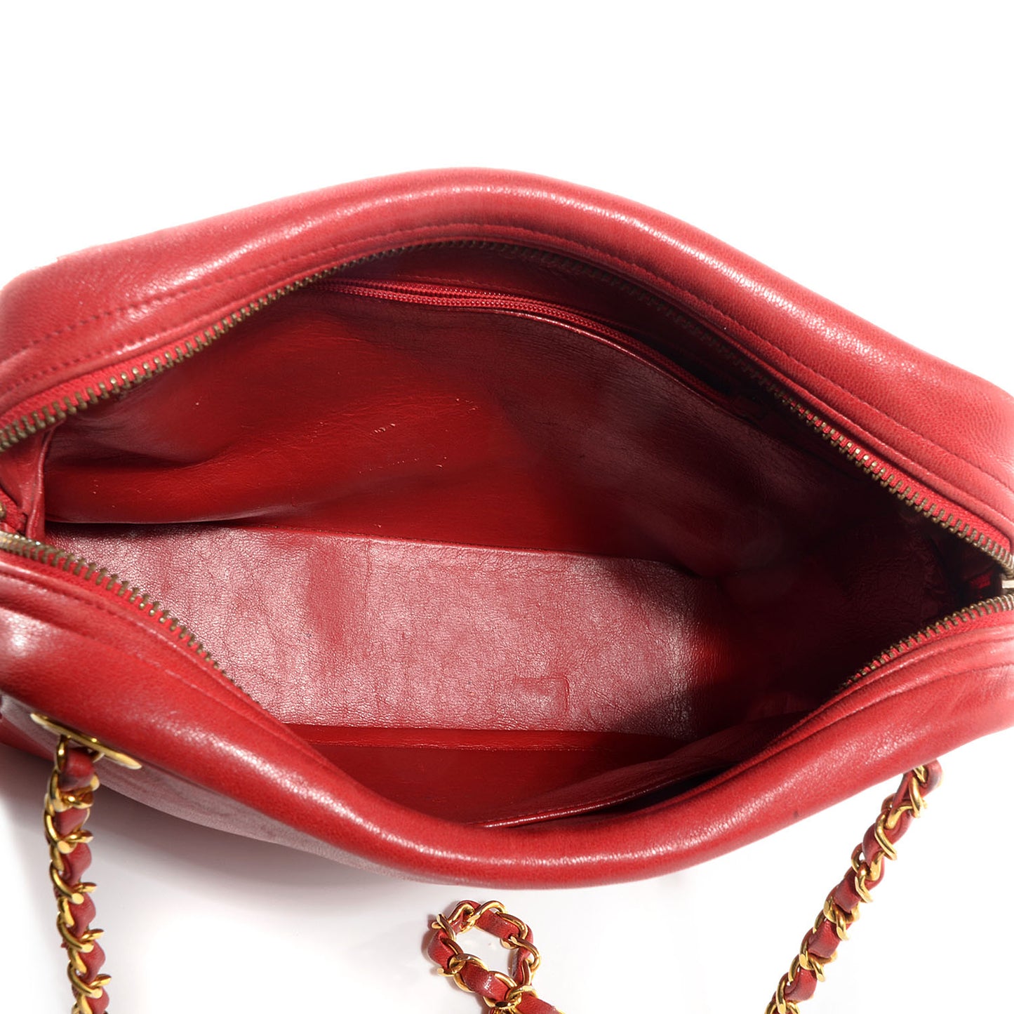 Lambskin Quilted Shoulder Bag Red