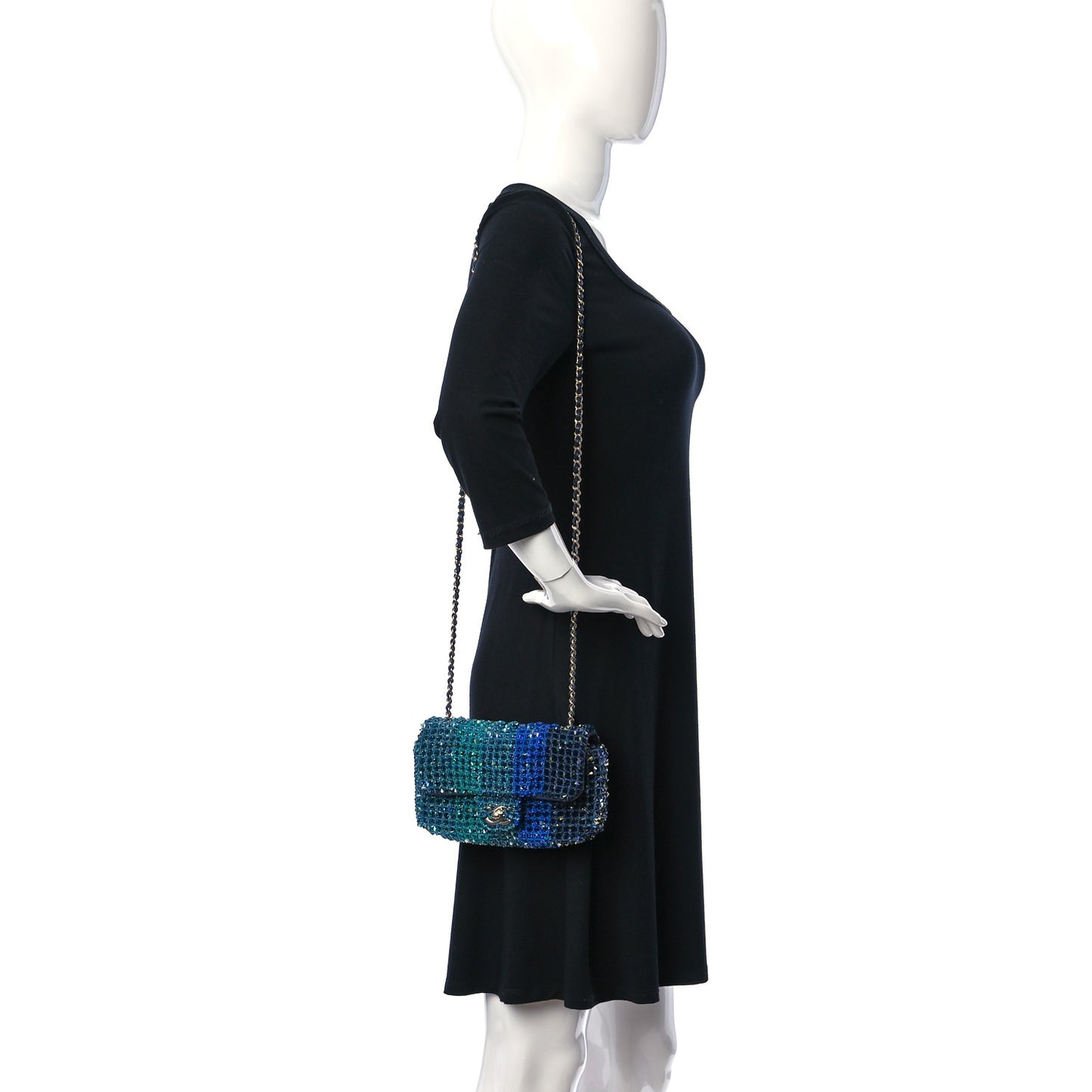 Crystal Mini Rectangular Flap Blue Multicolor