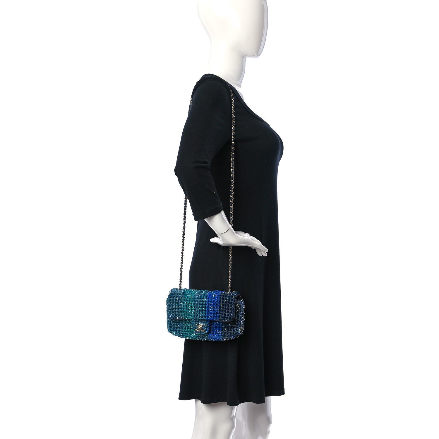 Chanel Crystal Mini Rectangular Flap Blue Multicolor 2 of 11