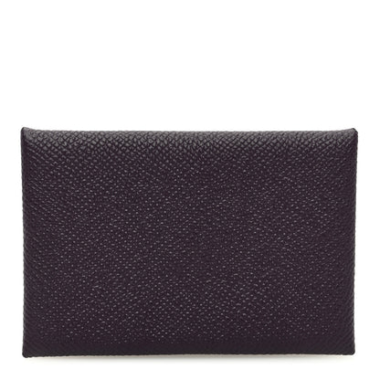 Hermes Epsom Calvi Card Case Raisin 1 of 7