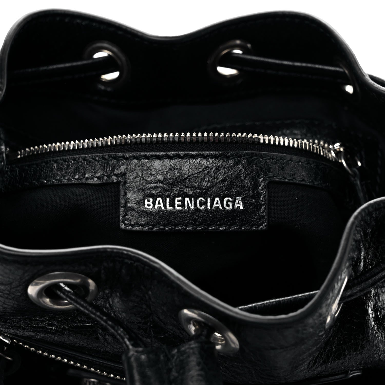 Balenciaga Agneau Arena Le Cagole Bucket Bag XS Black 6 of 9
