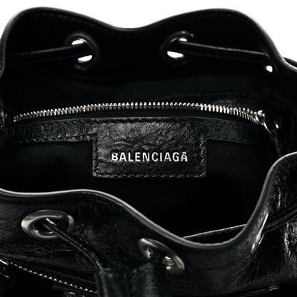 Balenciaga Agneau Arena Le Cagole Bucket Bag XS Black 6 of 9