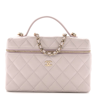 Chanel Caviar Quilted Top Handle Slim Vanity With Chain Light Purple 1 of 10