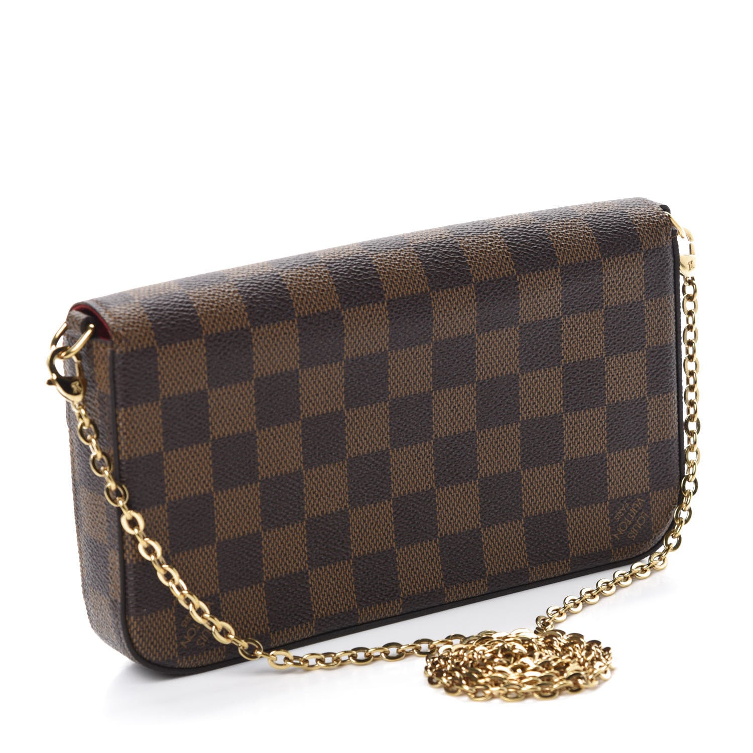 Louis Vuitton Damier Ebene Pochette Felicie Chain Wallet 3 of 12