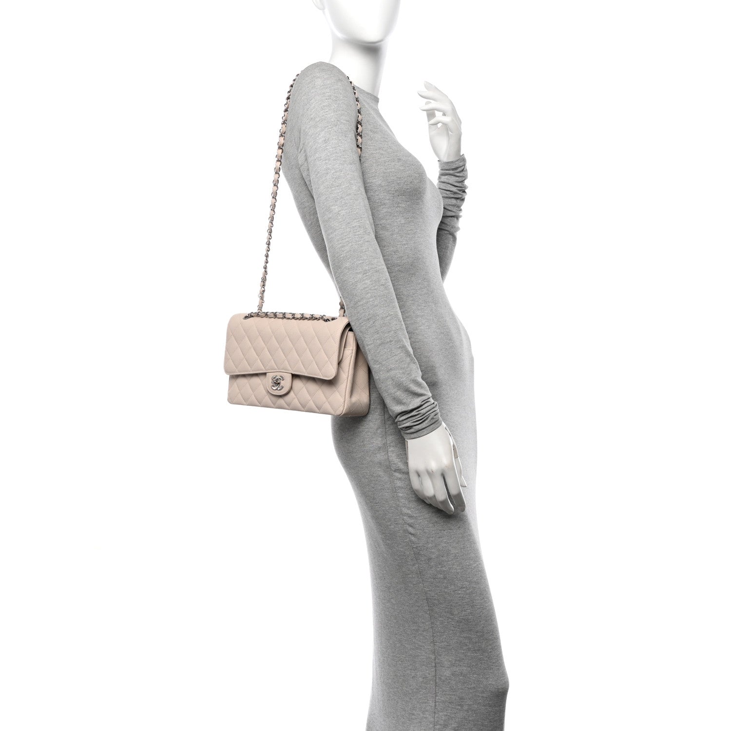 Chanel Caviar Quilted Medium Double Flap Ivory 2 of 11