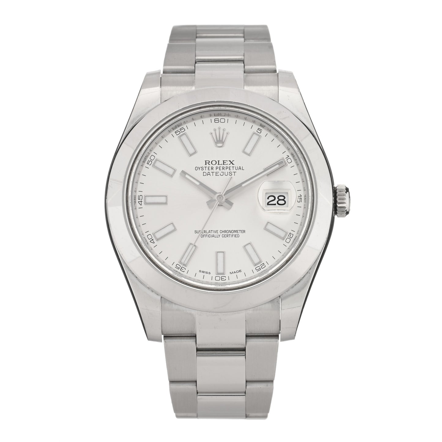 Stainless Steel 41mm Oyster Perpetual Datejust II Watch Silver 116300