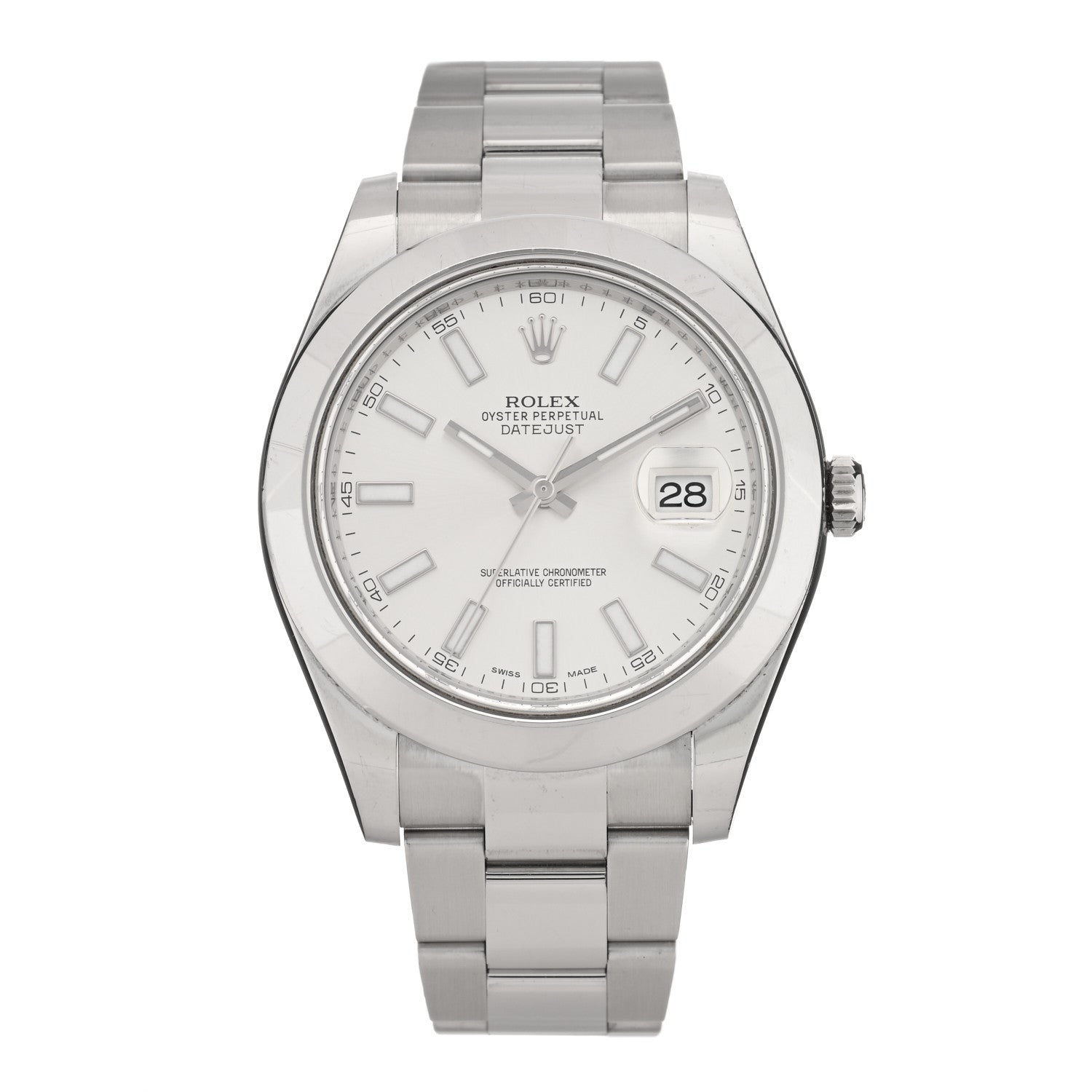 Rolex Stainless Steel 41mm Oyster Perpetual Datejust II Watch Silver 116300 1 of 5