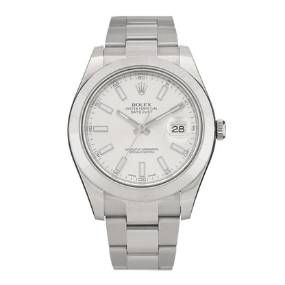 Rolex Stainless Steel 41mm Oyster Perpetual Datejust II Watch Silver 116300 1 of 5