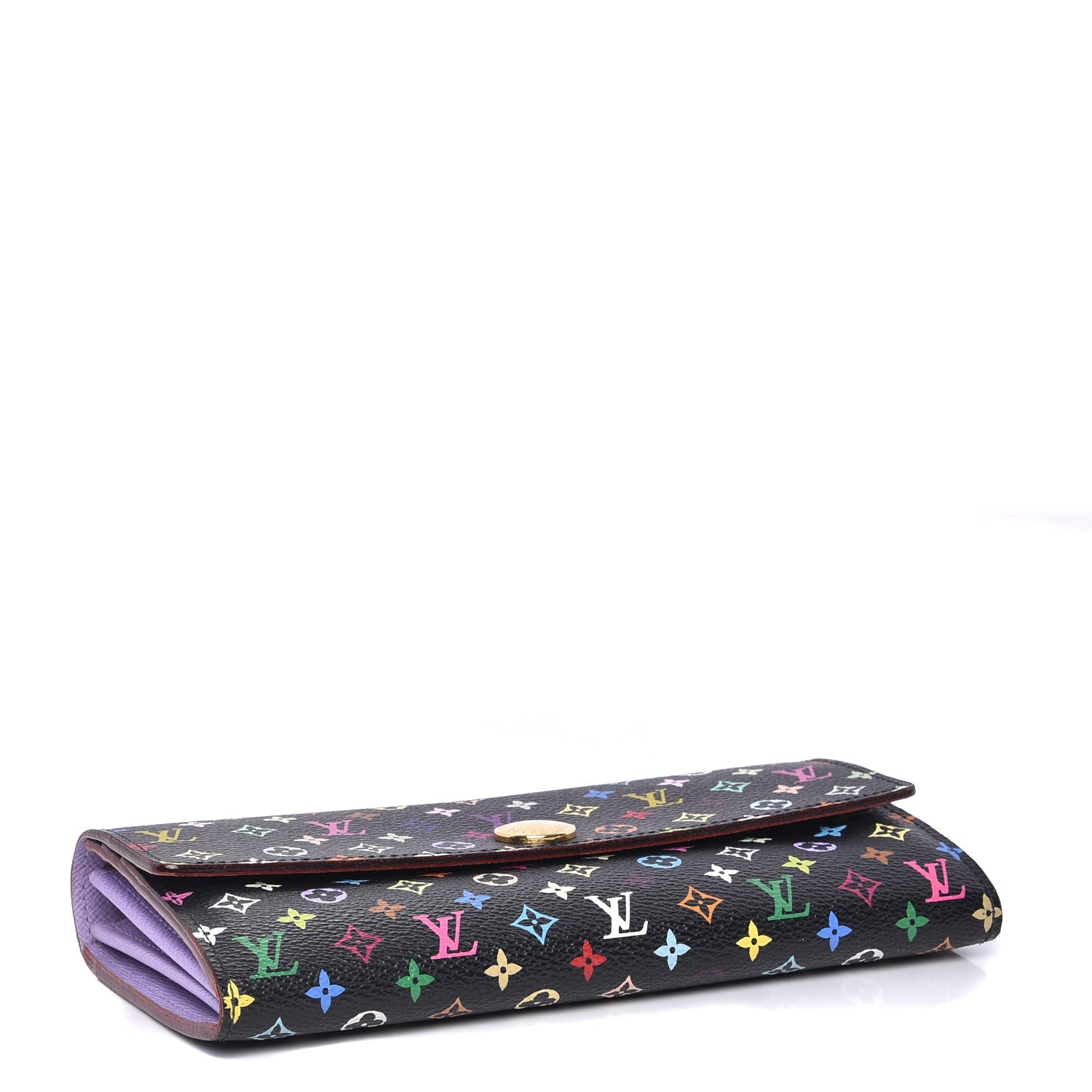 Louis Vuitton Monogram Multicolor Sarah Wallet Black Violet 4 of 8