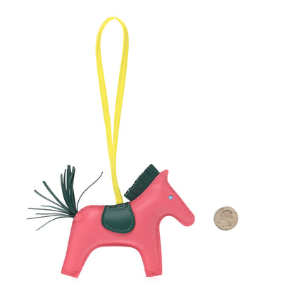 Hermes Milo Lambskin Grigri Rodeo Horse Bag Charm MM Rose Azalee Malachite Lime Celeste 2 of 5