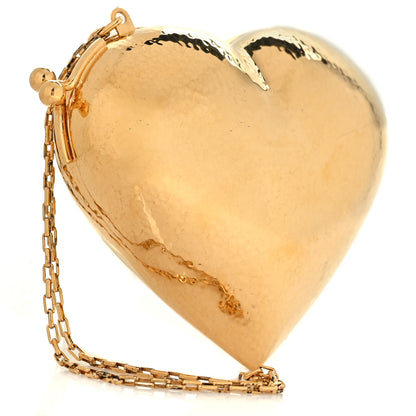 Saint Laurent Metal Metallic Minaudiere Mini Heart Clutch Gold 3 of 6