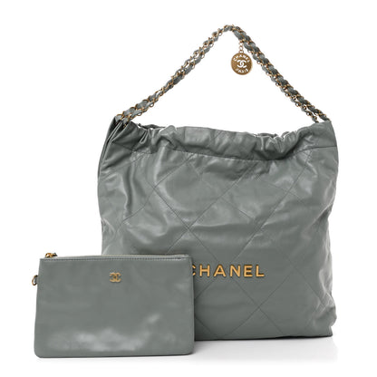 Chanel Shiny Calfskin Quilted Chanel 22 Grey 3 of 12