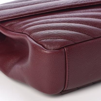 Saint Laurent Sheepskin Matelasse Chevron Medium College Bag Rouge Legion 9 of 11