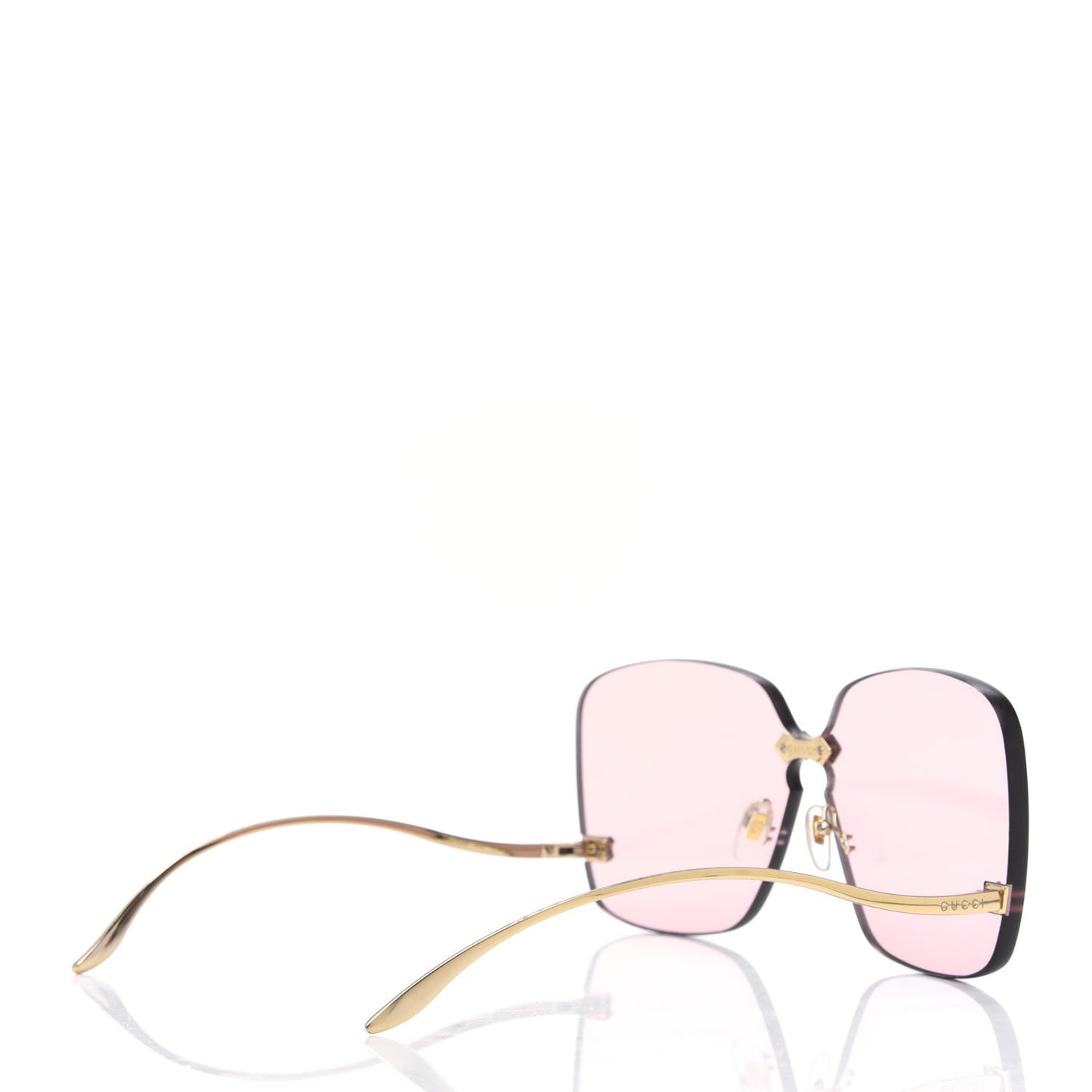 Rimless Sunglasses GG0352S Gold Flash Pink