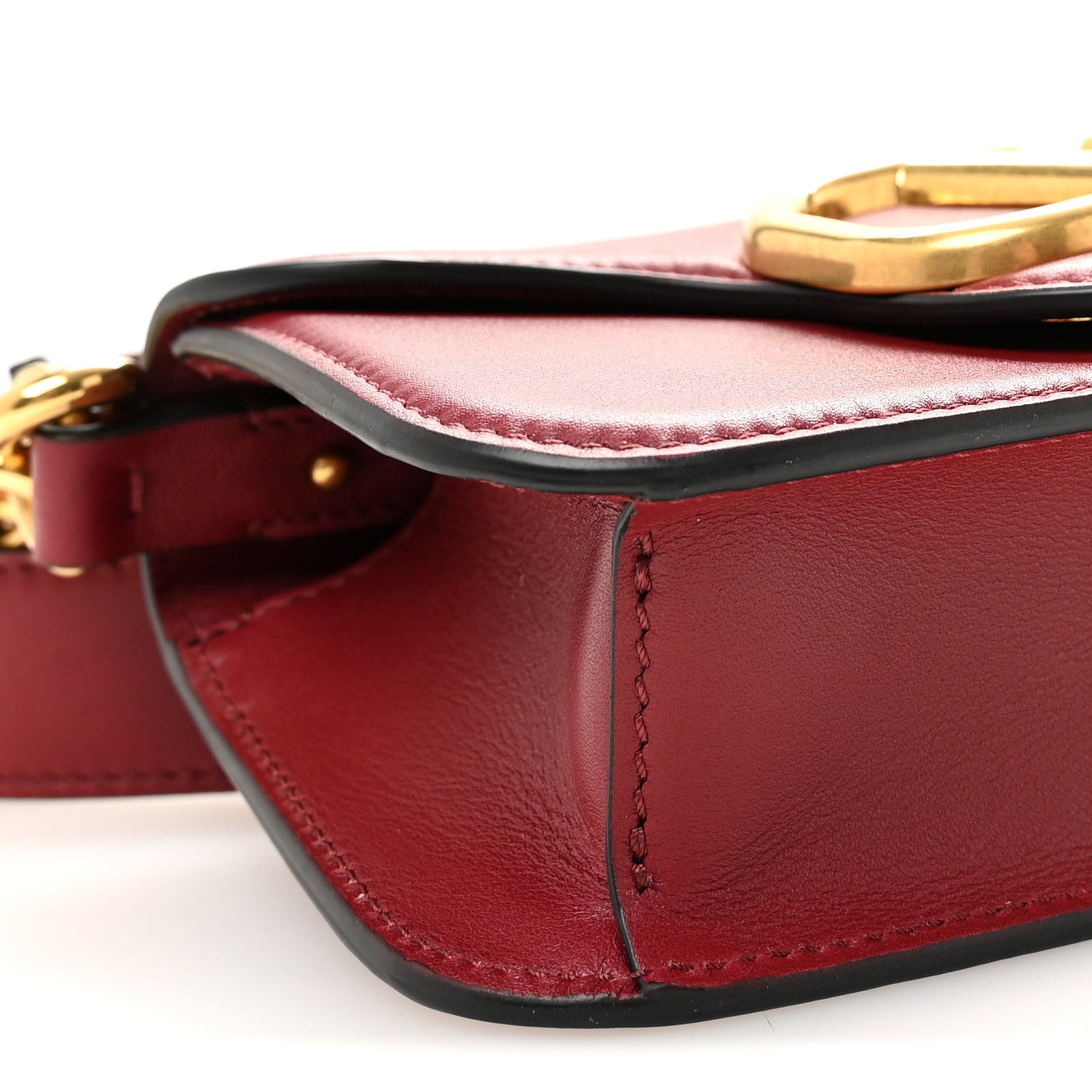 Valentino Garavani Smooth Calfskin Vlogo Mini Loco Crossbody Bag Dark Red 8 of 9