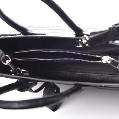 Saint Laurent Calfskin Crocodile Embossed Baby Sac De Jour Black 5 of 9