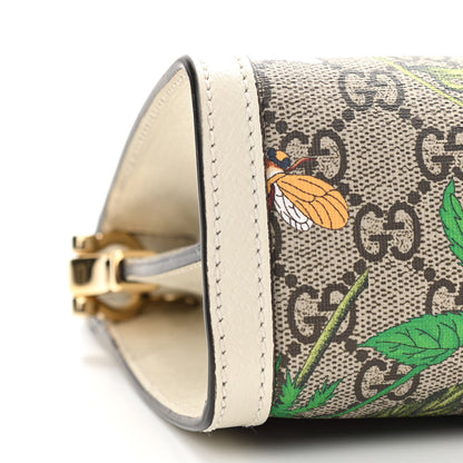 Gucci GG Supreme Monogram Flora Web Small Ophidia Chain Shoulder Bag White 10 of 11
