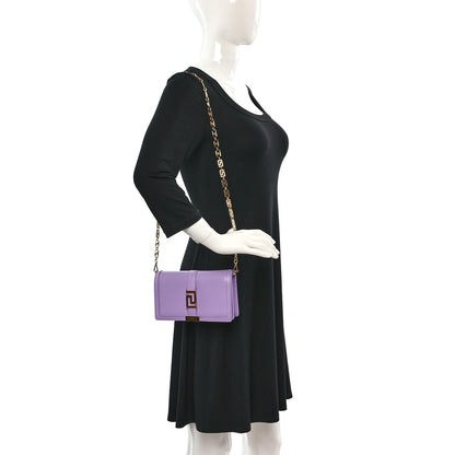 Versace Calfskin Greca Goddess Wallet On Chain Baby Violet 2 of 9
