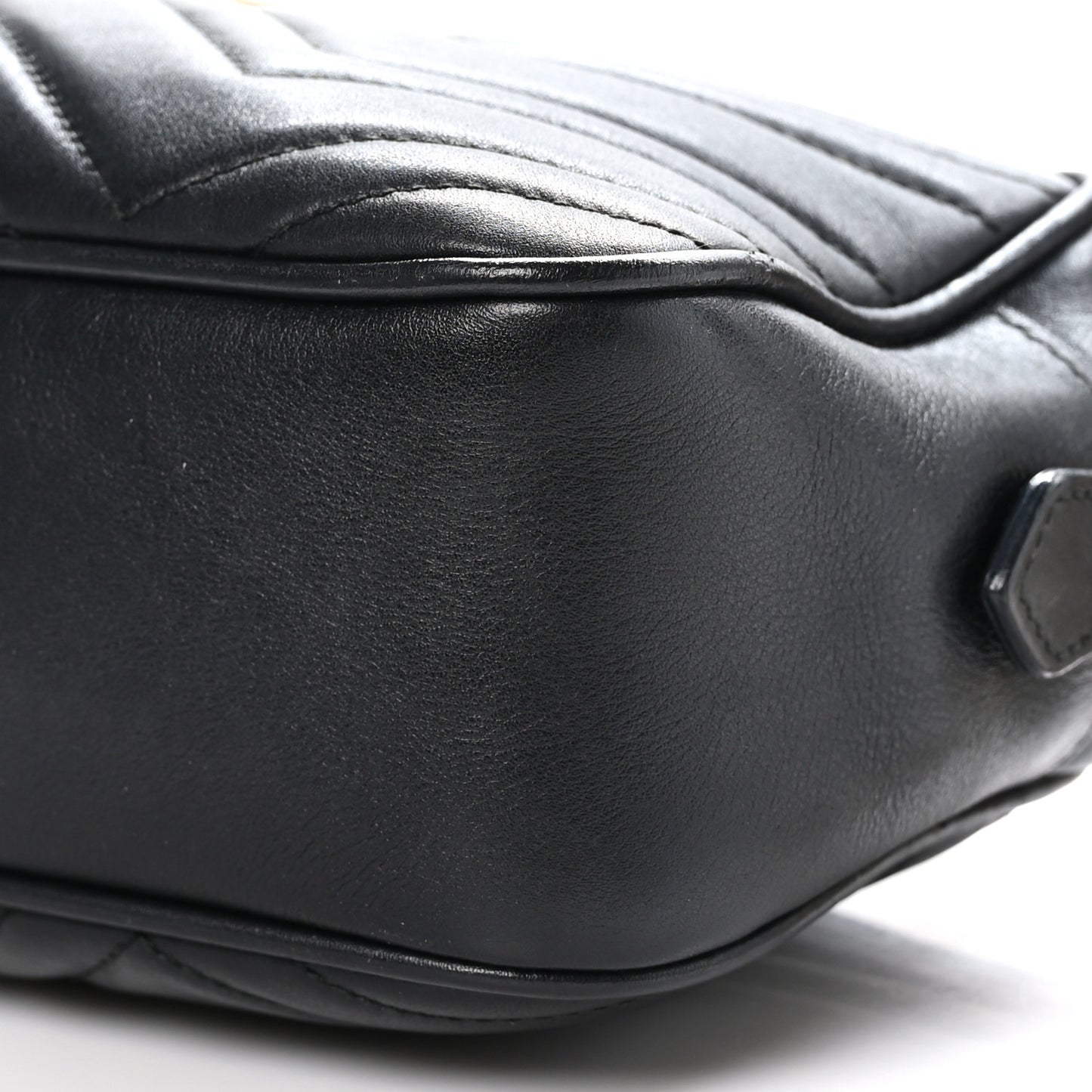 Calfskin Matelasse Small GG Marmont Chain Shoulder Bag Black