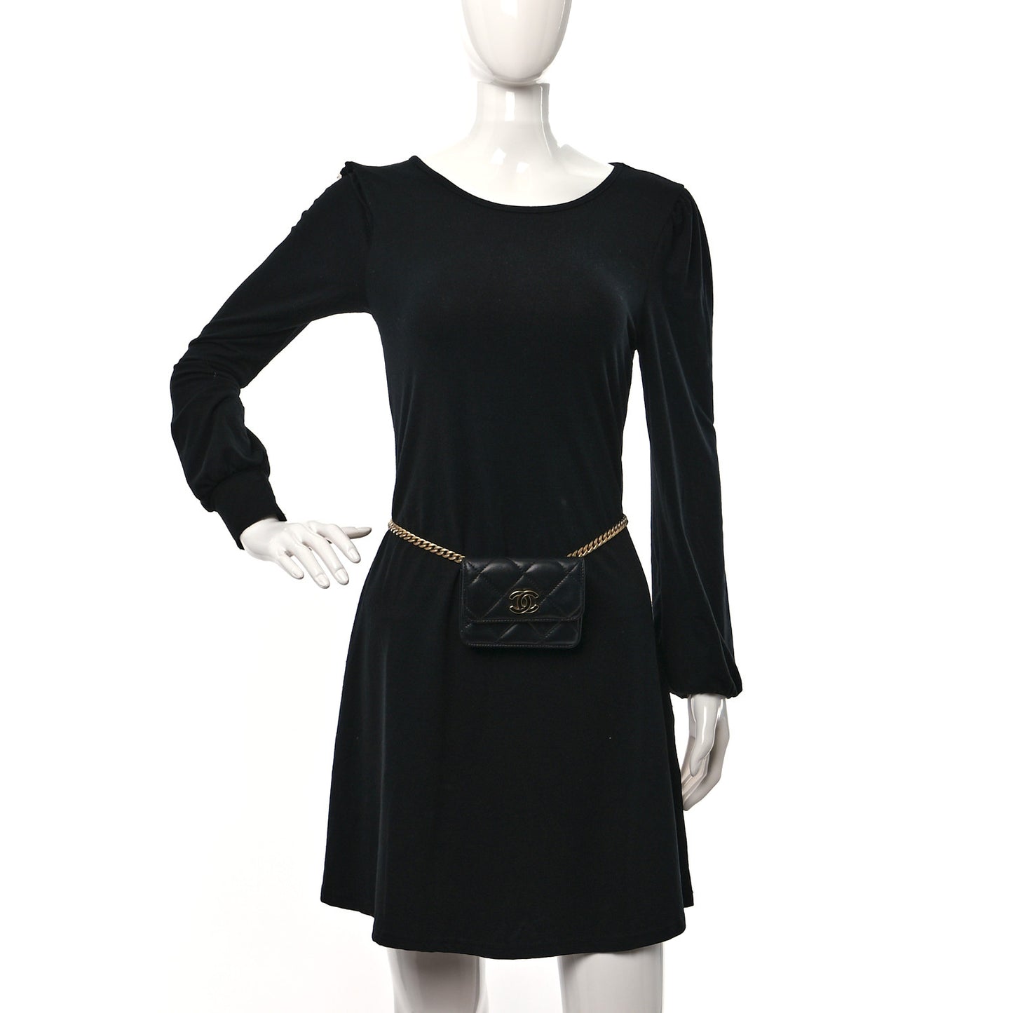 Lambskin Enamel Quilted Pending CC Flap Belt Bag Black