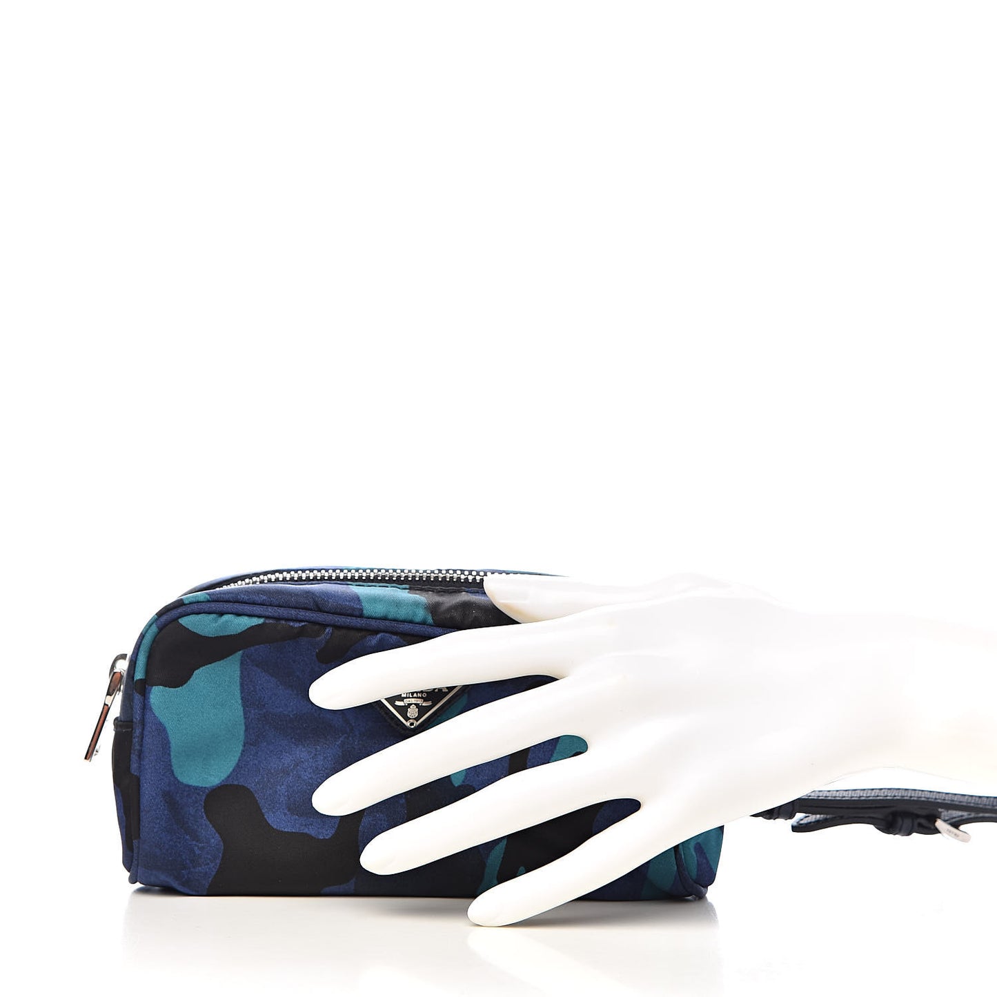 Tessuto Nylon Camouflage Cosmetic Pouch Royal