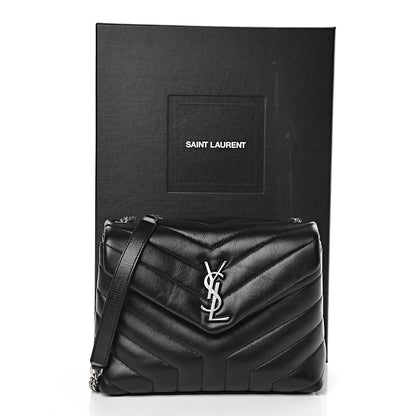 Saint Laurent Calfskin Y Quilted Monogram Small Loulou Chain Satchel Black 10 of 10