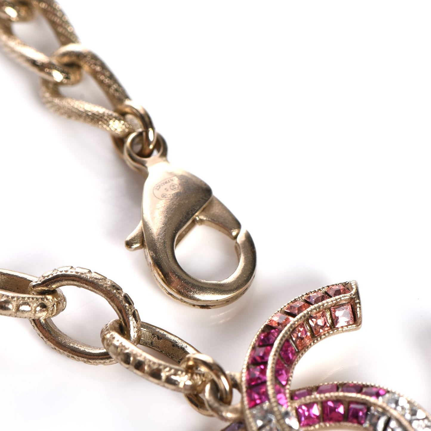 Baguette Crystal CC Bracelet Gold Fuchsia Purple