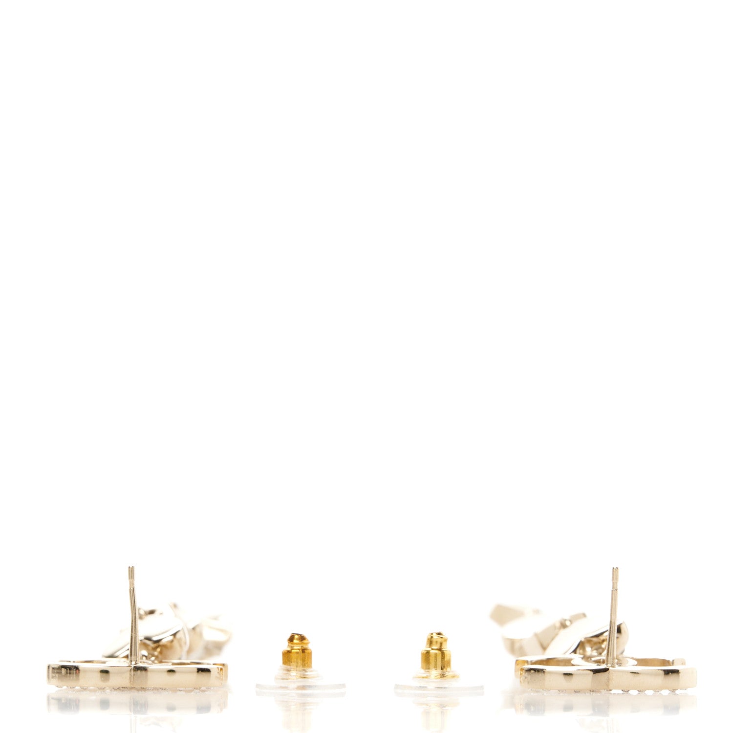 Chanel Crystal Pearl Charming Winter CC Star Heart Drop Earrings Gold 4 of 5